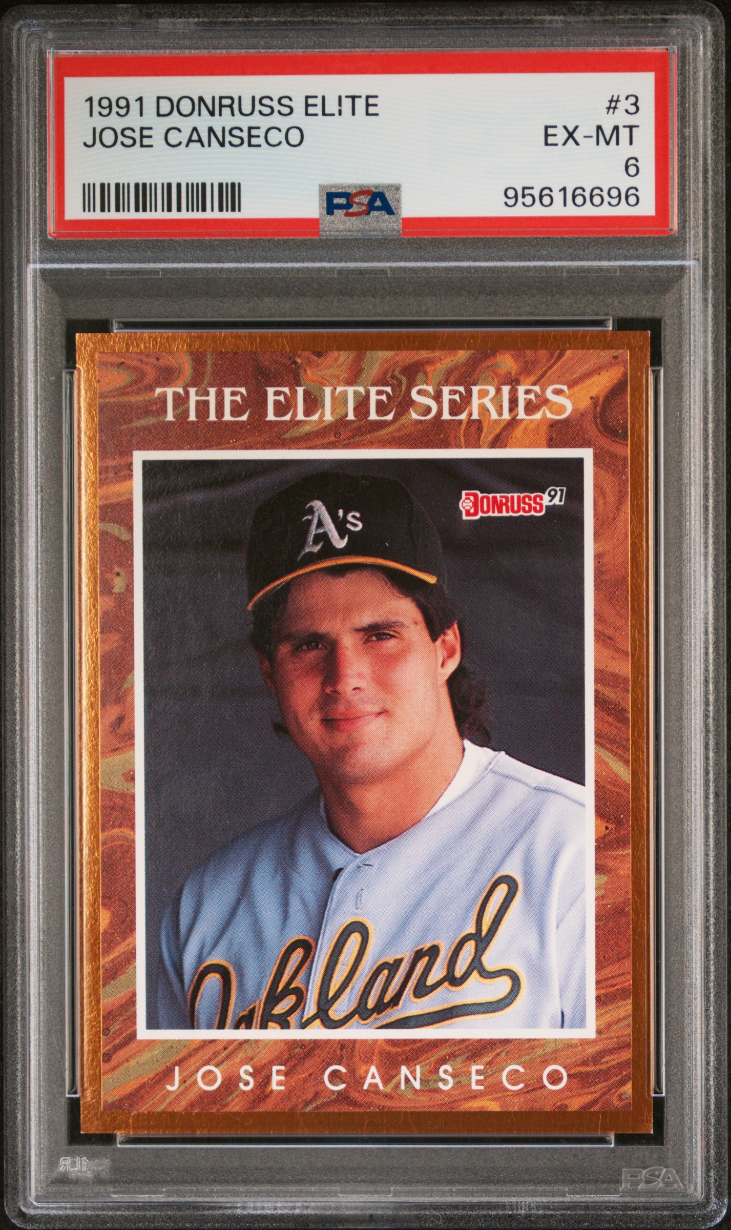1991 Donruss Elite Jose Canseco #3 Ex-Mt 6 front
