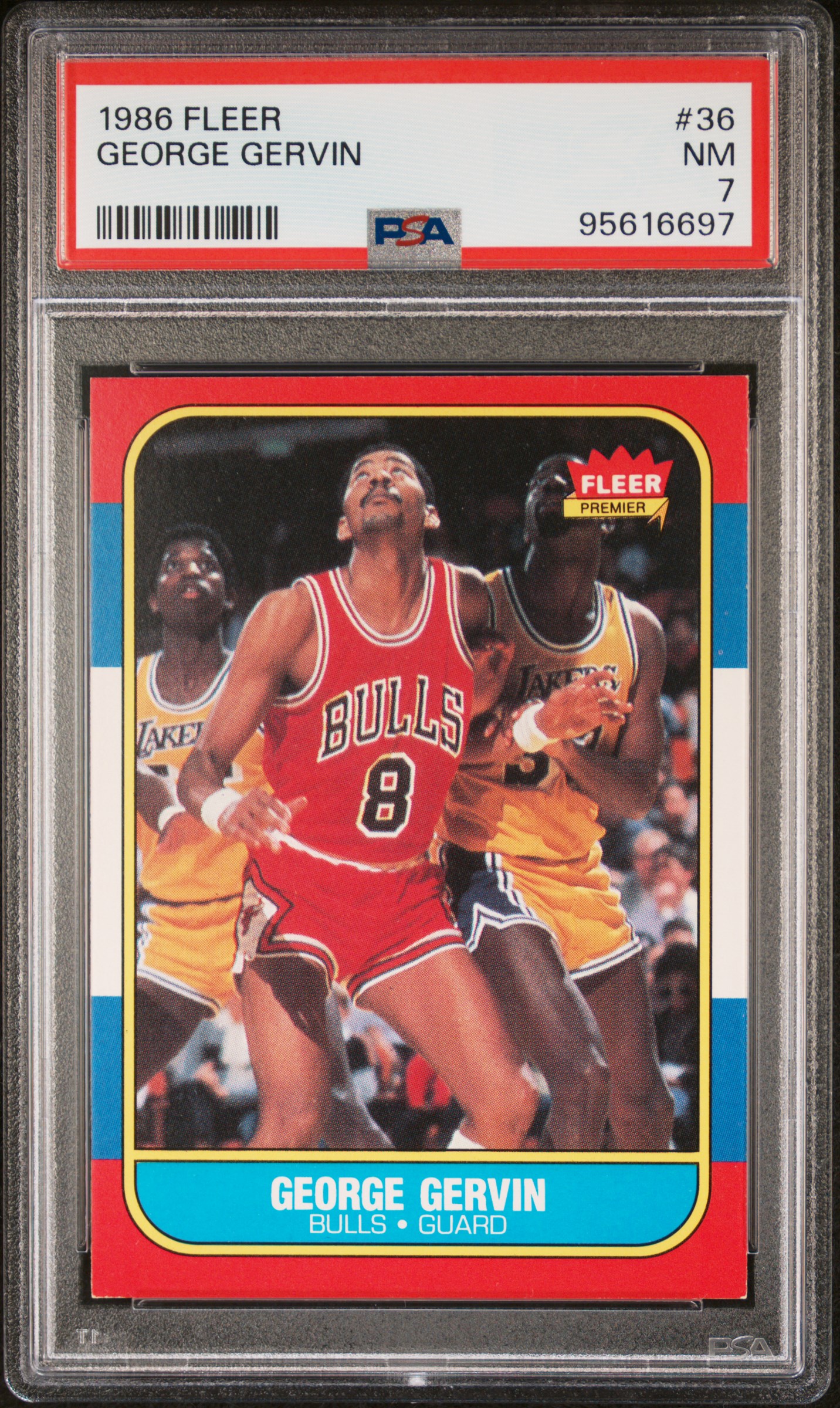 1986 Fleer George Gervin #36 Nm 7 front