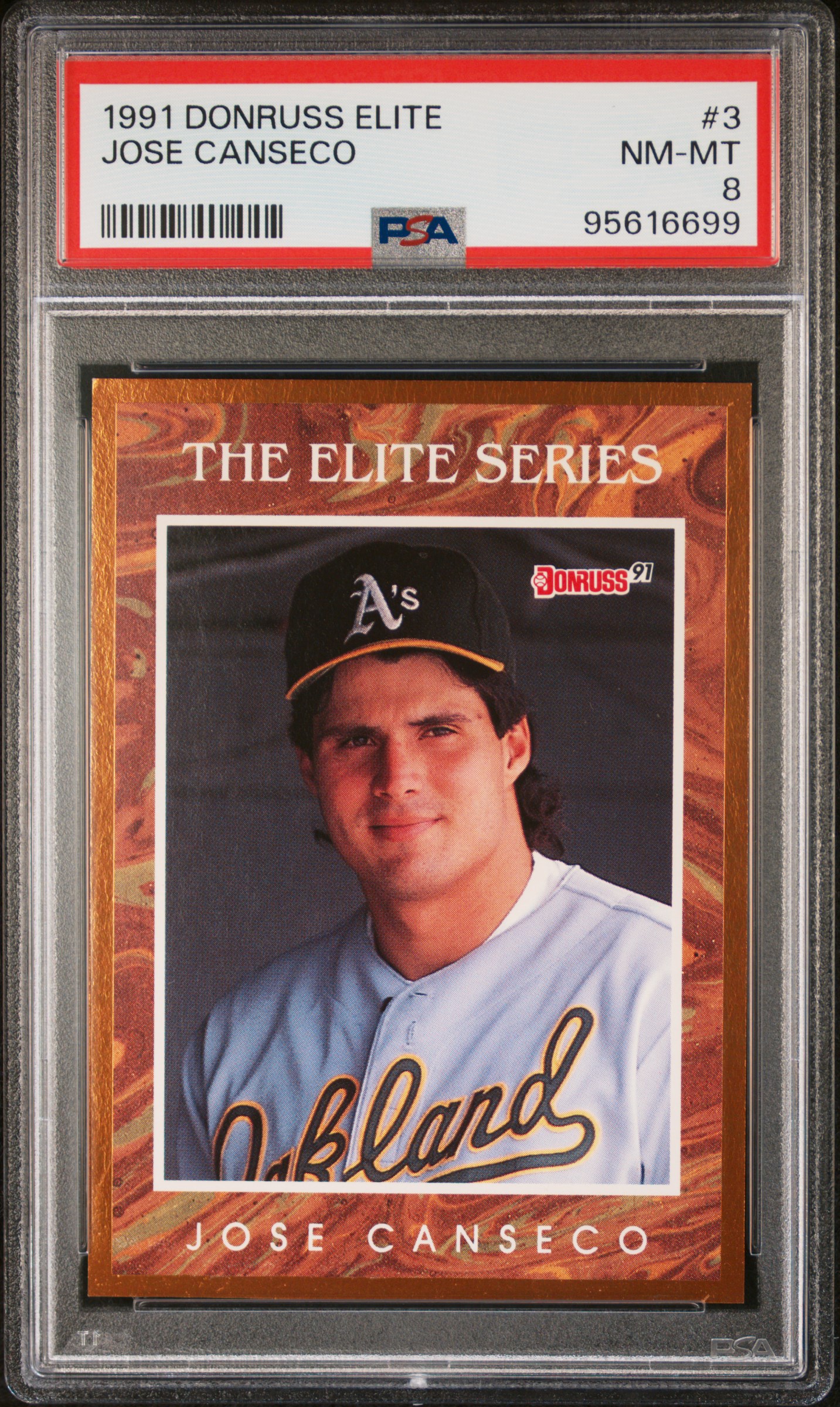 1991 Donruss Elite Jose Canseco #3 Nm-Mt 8 front