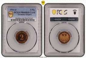 1911-J 2 Pfg PR66CAM