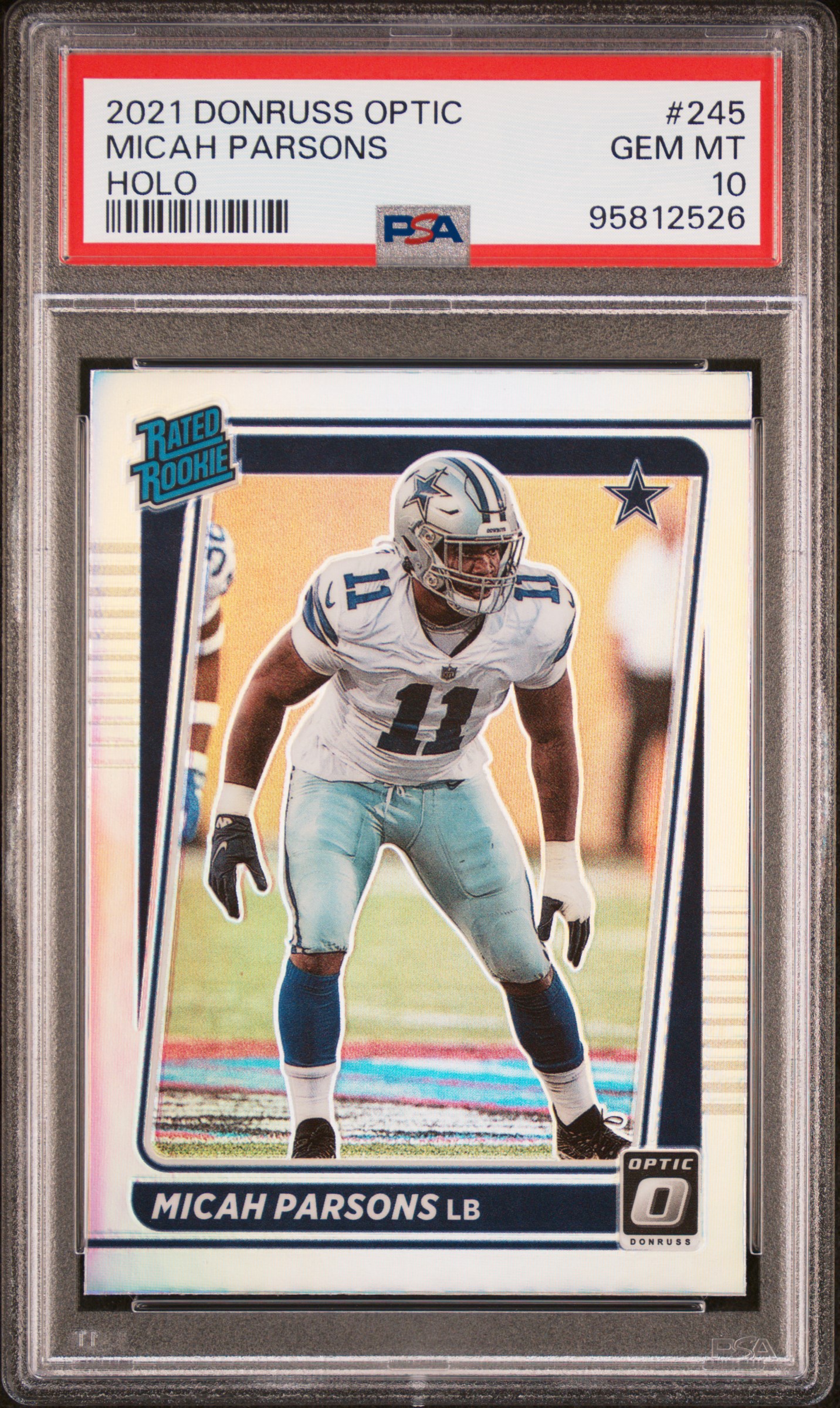 2021 Panini Donruss Optic Micah Parsons #245 (Holo) Gem Mt 10 front