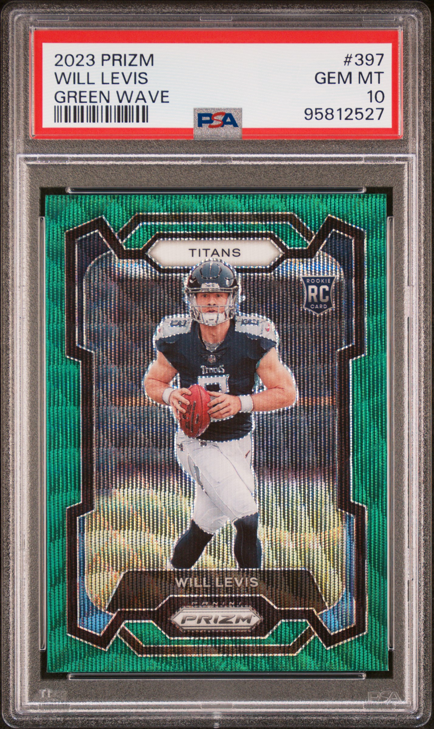 2023 Panini Prizm Will Levis #397 (Green Wave) Gem Mt 10 front