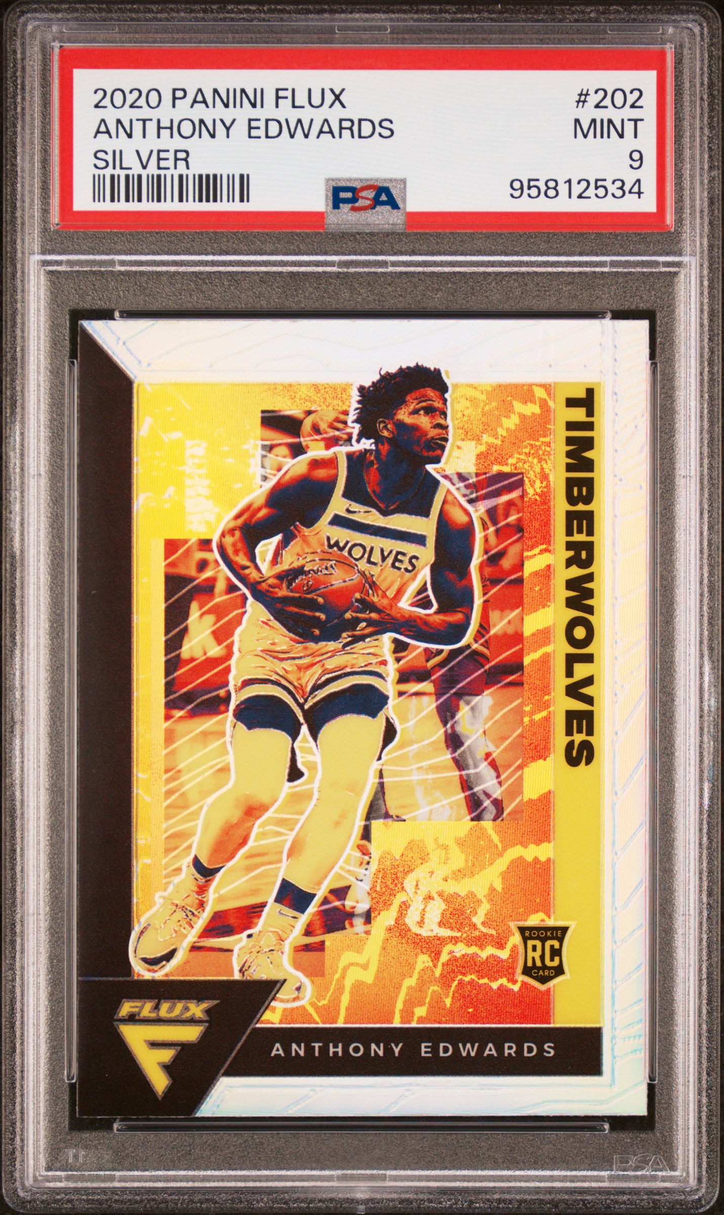 2020 Panini Flux Anthony Edwards #202 (Silver) Mint 9 front