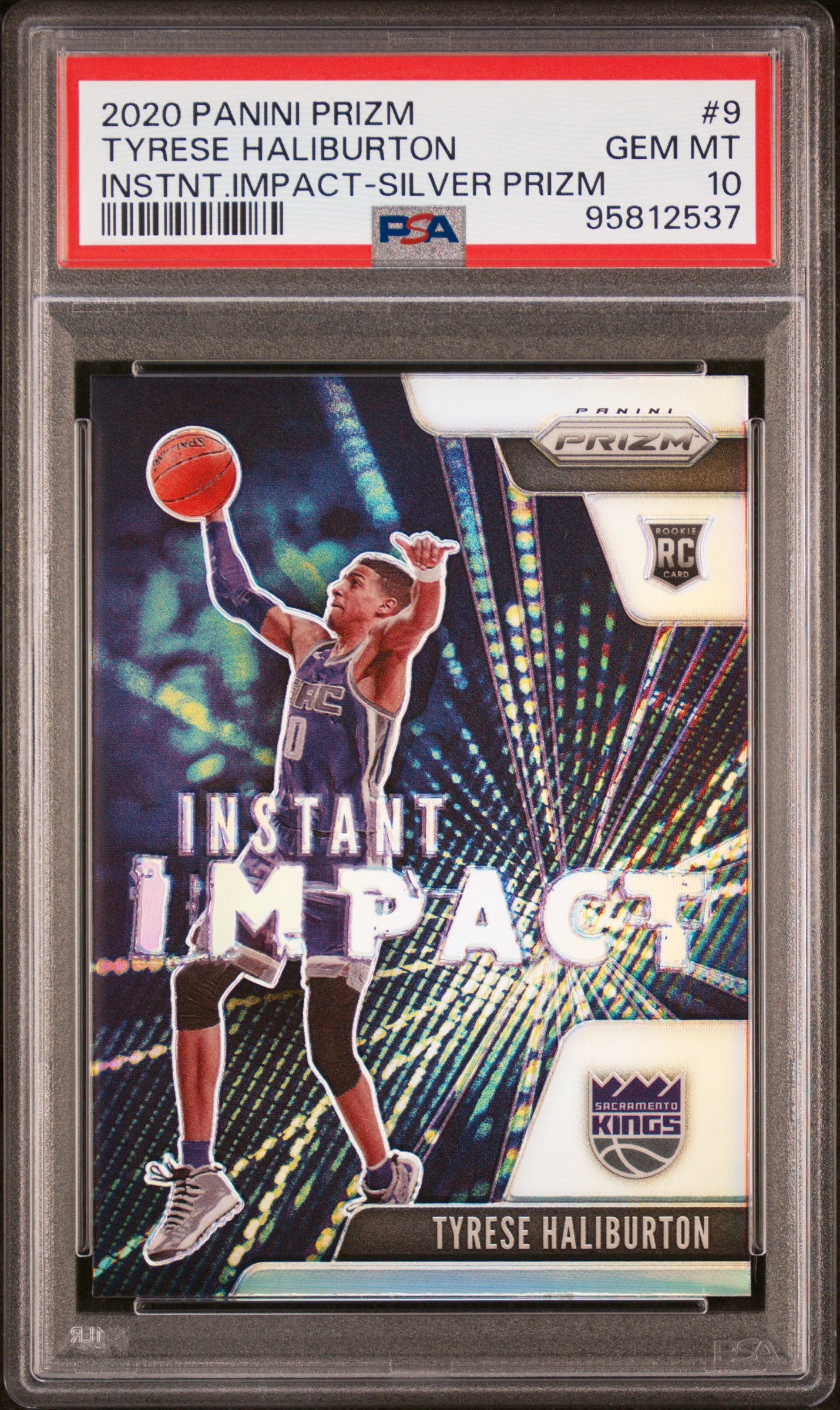 2020 Panini Prizm Instant Impact Tyrese Haliburton #9 (Instnt.impact-Silver Prizm) Gem Mt 10 front