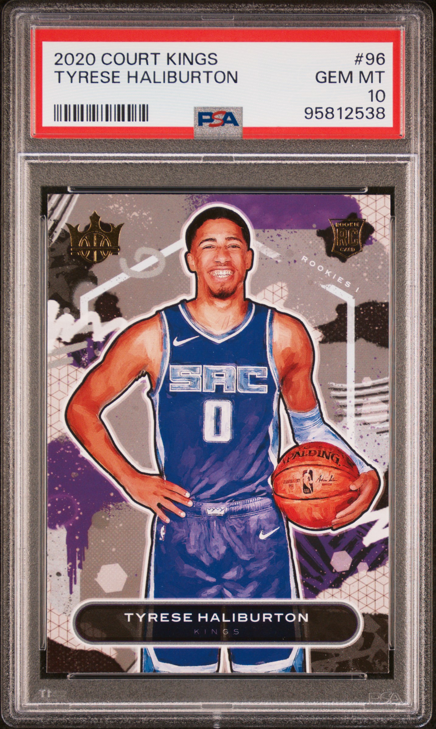 2020 Panini Court Kings Tyrese Haliburton #96 Gem Mt 10 front
