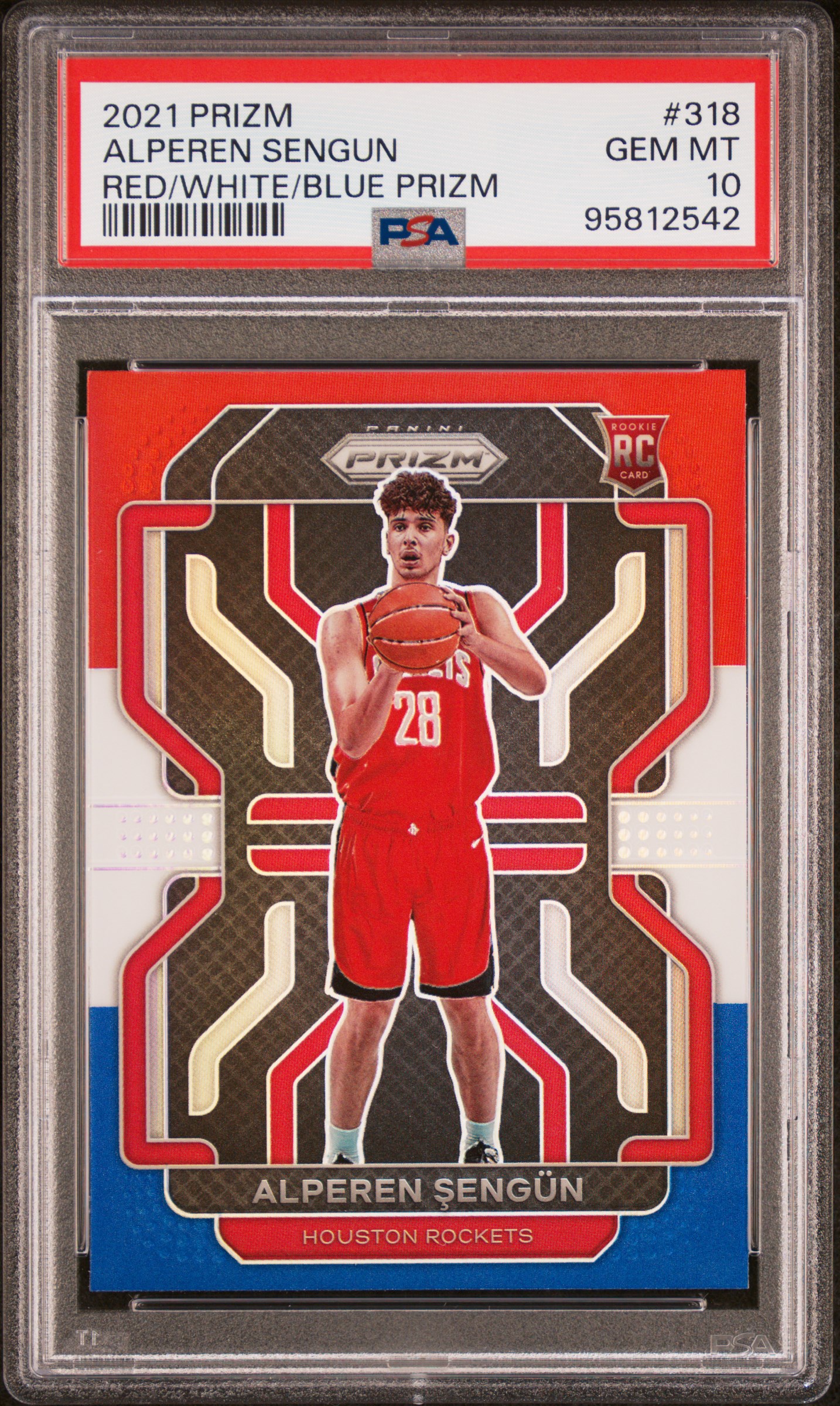 2021 Panini Prizm Alperen Sengun #318 (Red/White/Blue Prizm) Gem Mt 10 front