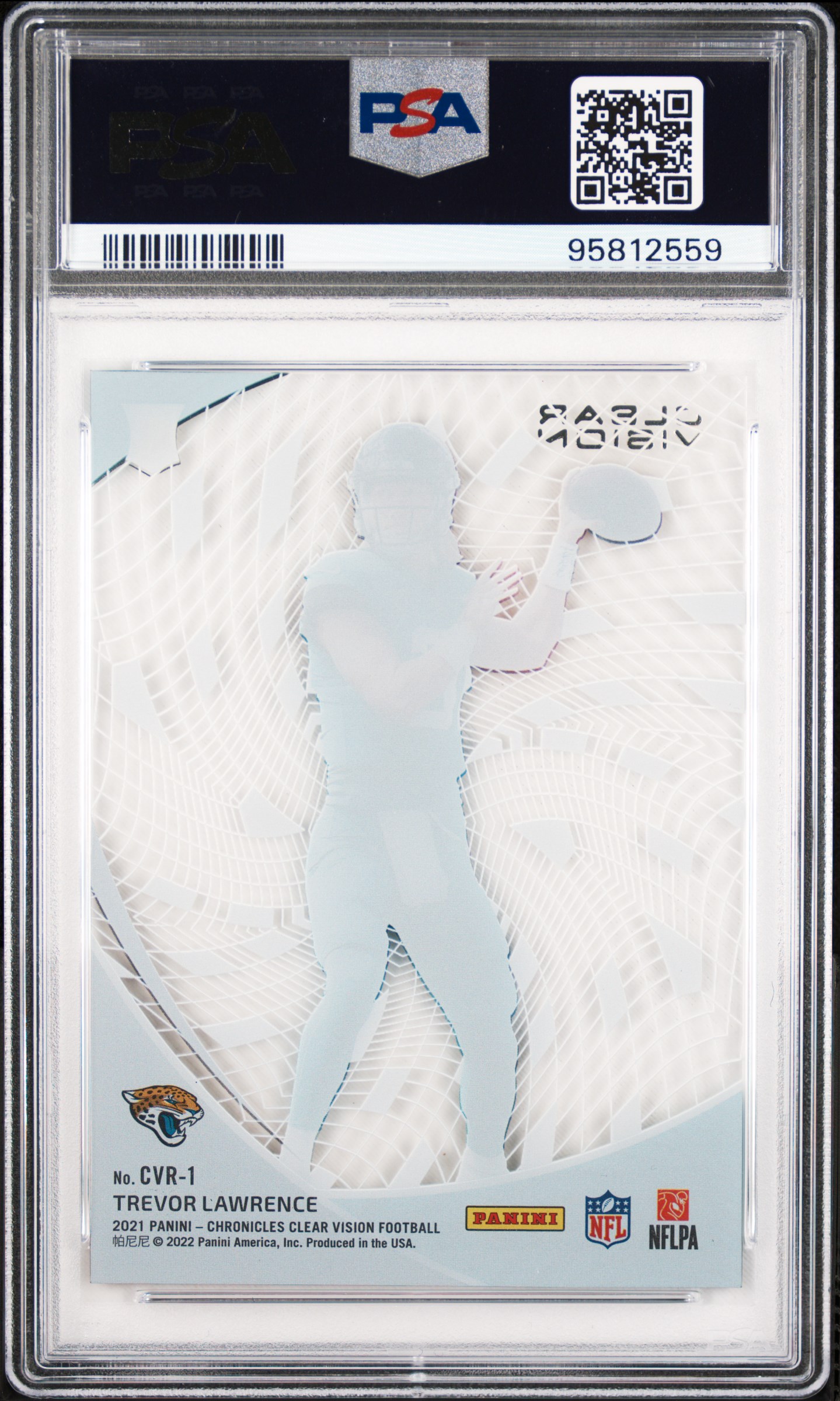 2021 Panini Chronicles Clear Vision Rookies Trevor Lawrence #Cvr-1 (Clear Vision Rookies) Gem Mt 10 back