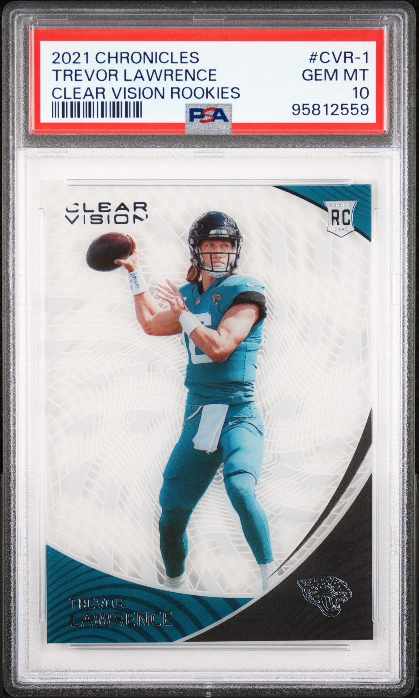 2021 Panini Chronicles Clear Vision Rookies Trevor Lawrence #Cvr-1 (Clear Vision Rookies) Gem Mt 10 front