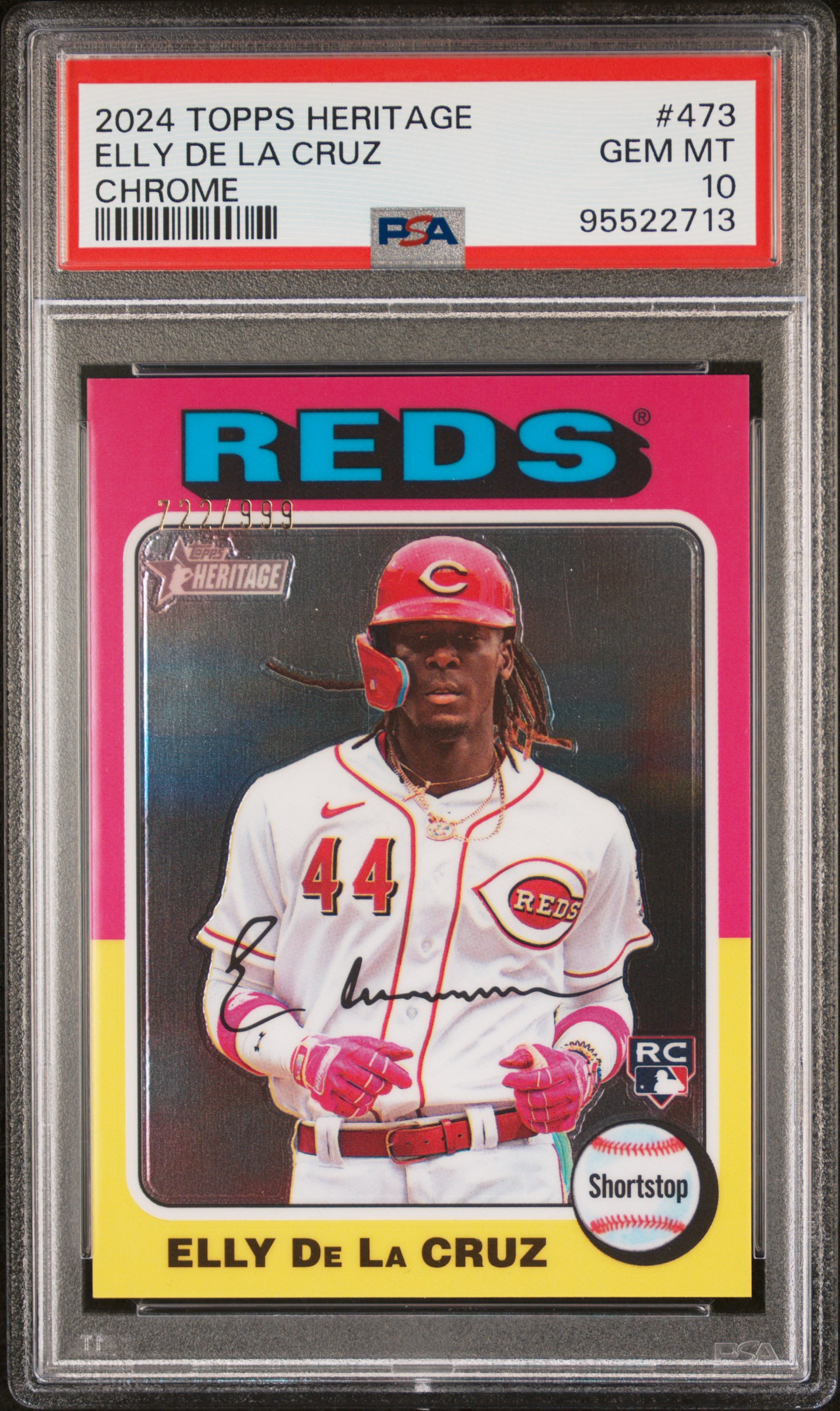 2024 Topps Heritage Elly De La Cruz #473 (Chrome) Gem Mt 10 front