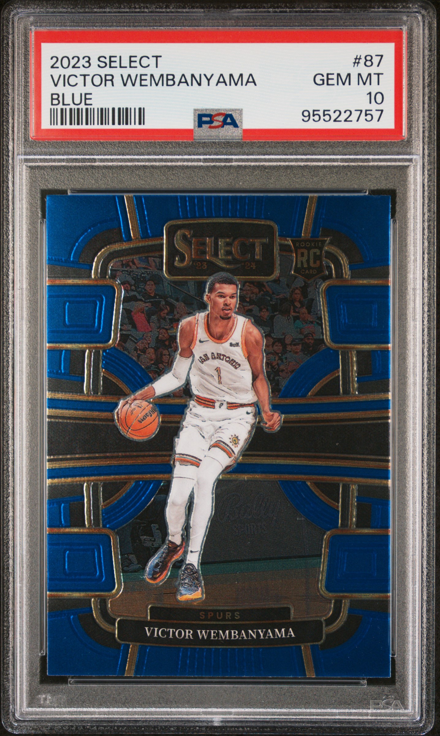 2023 Panini Select Victor Wembanyama #87 (Blue) Gem Mt 10 front