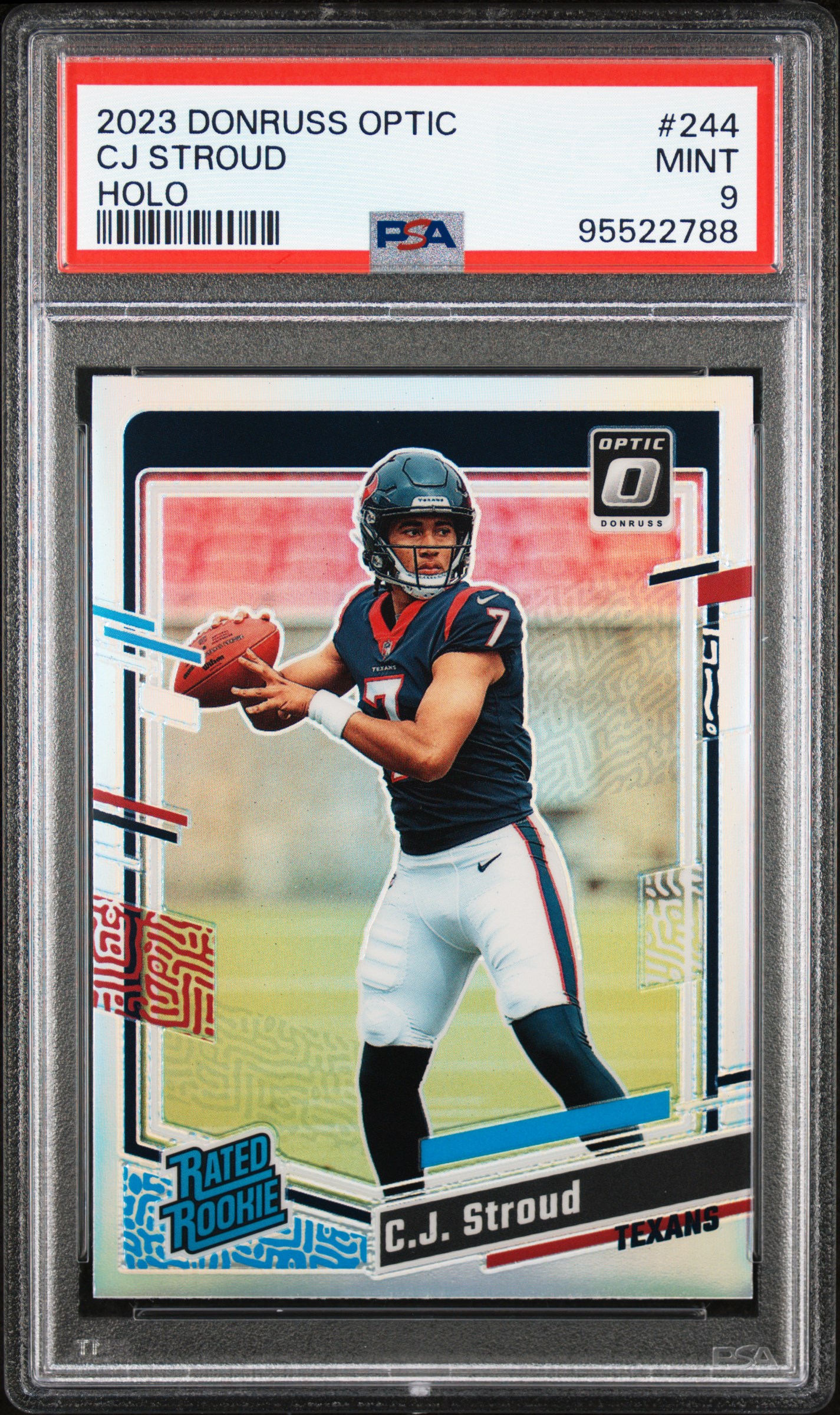 2023 Panini Donruss Optic Cj Stroud #244 (Holo) Mint 9 front