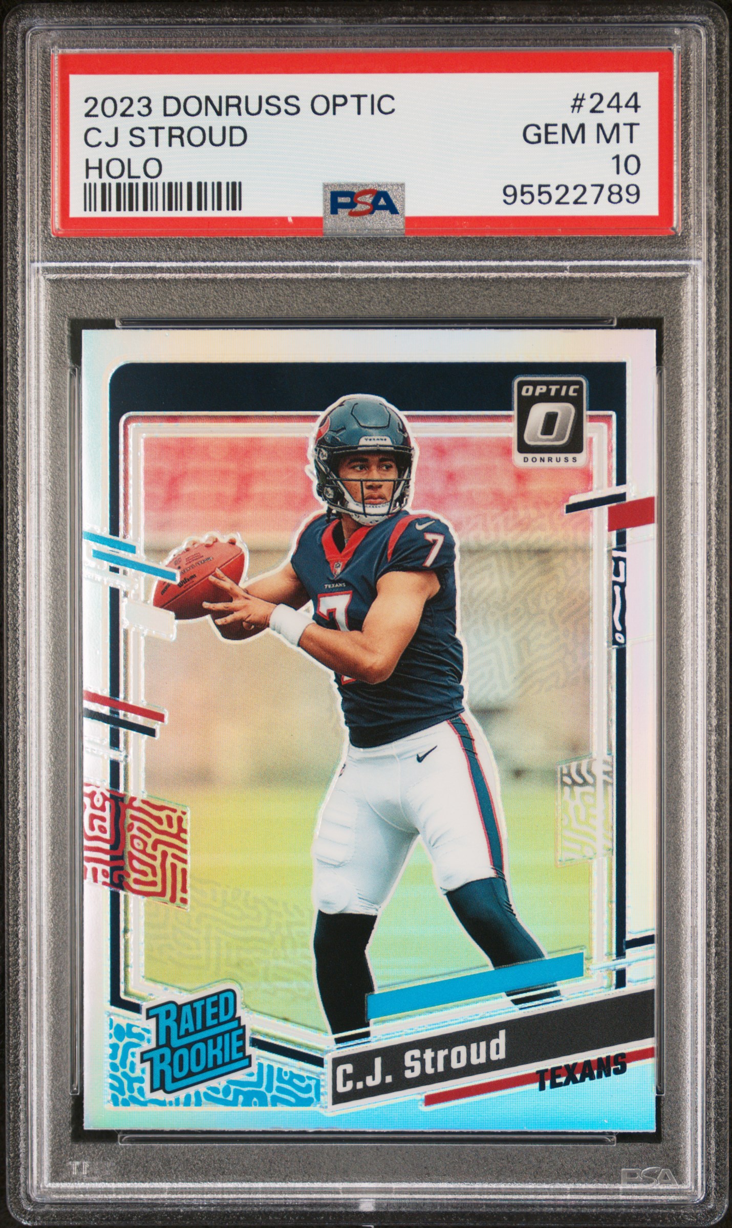 2023 Panini Donruss Optic Cj Stroud #244 (Holo) Gem Mt 10 front