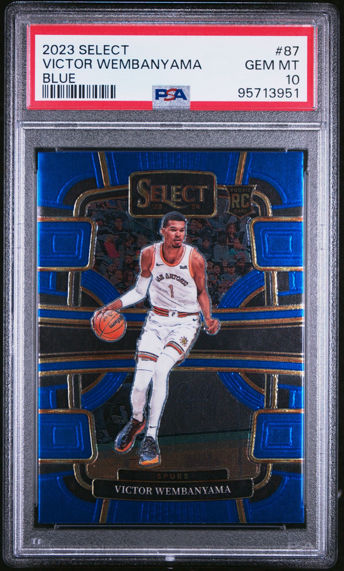 2023 Panini Select Victor Wembanyama #87 (Blue) Gem Mt 10 front