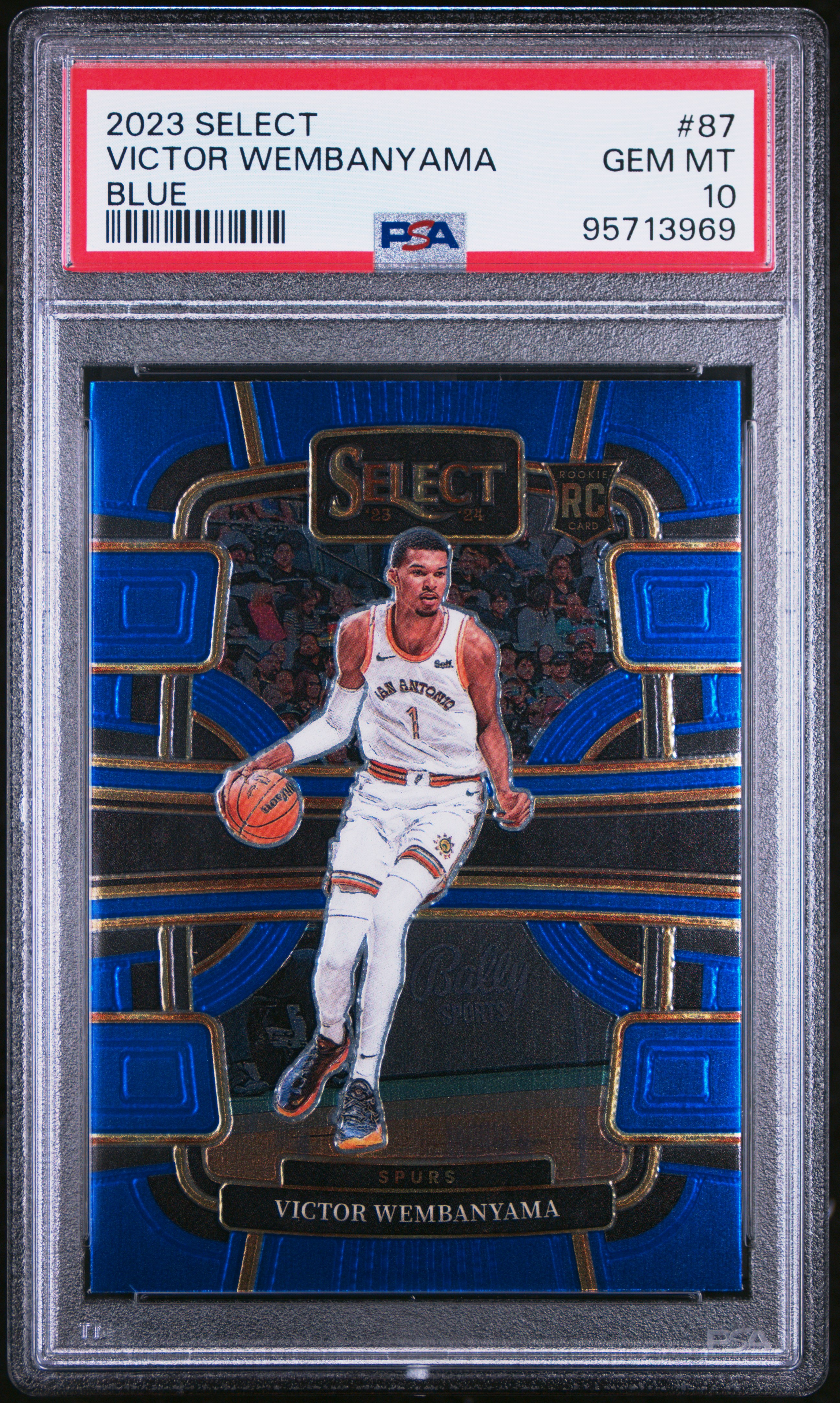 2023 Panini Select Victor Wembanyama #87 (Blue) Gem Mt 10 front