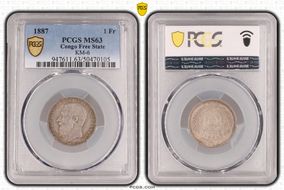 1887 1 Fr KM-6  Ag MS63