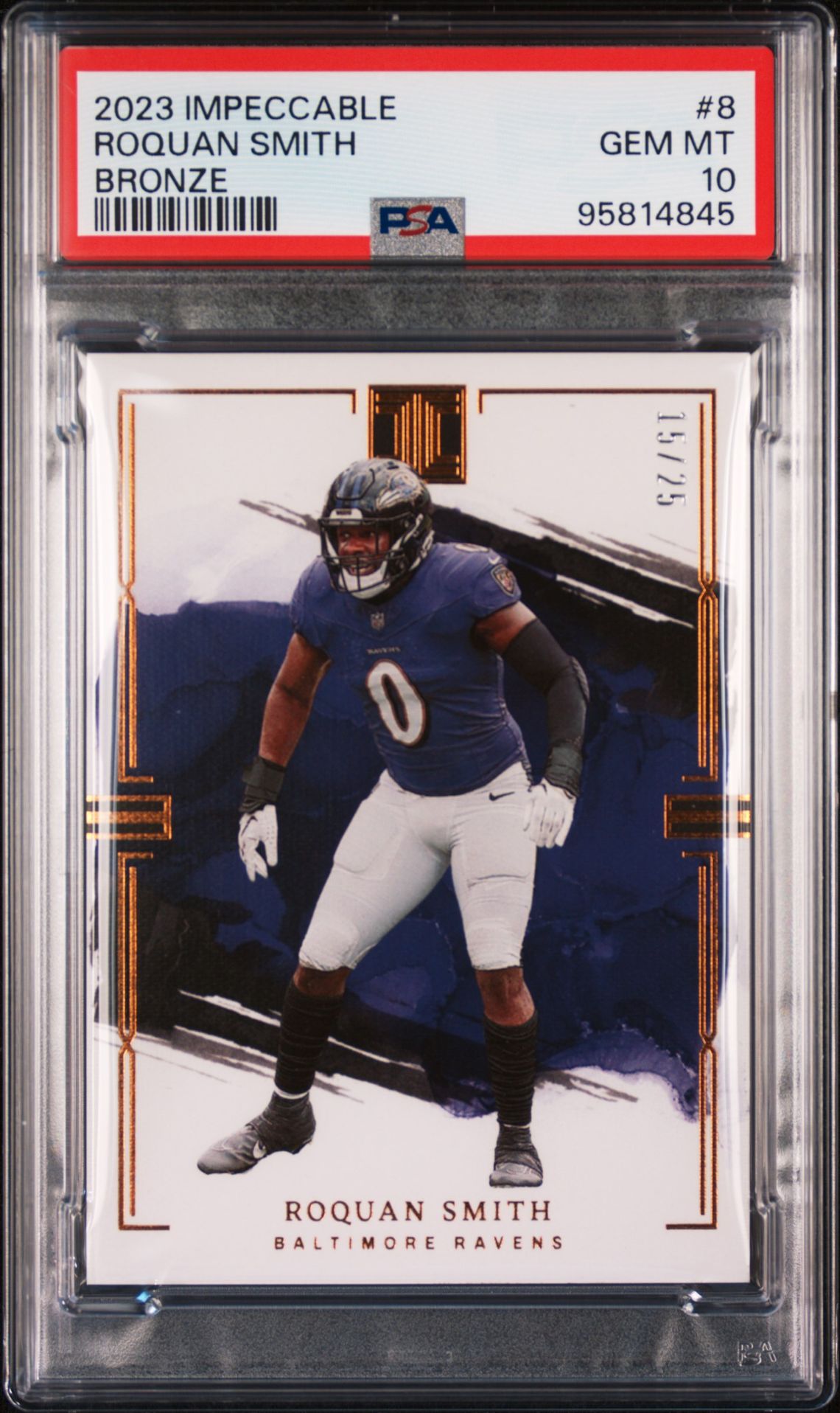 2023 Panini PANINI IMPECCABLE BRONZE #8 Roquan Smith front