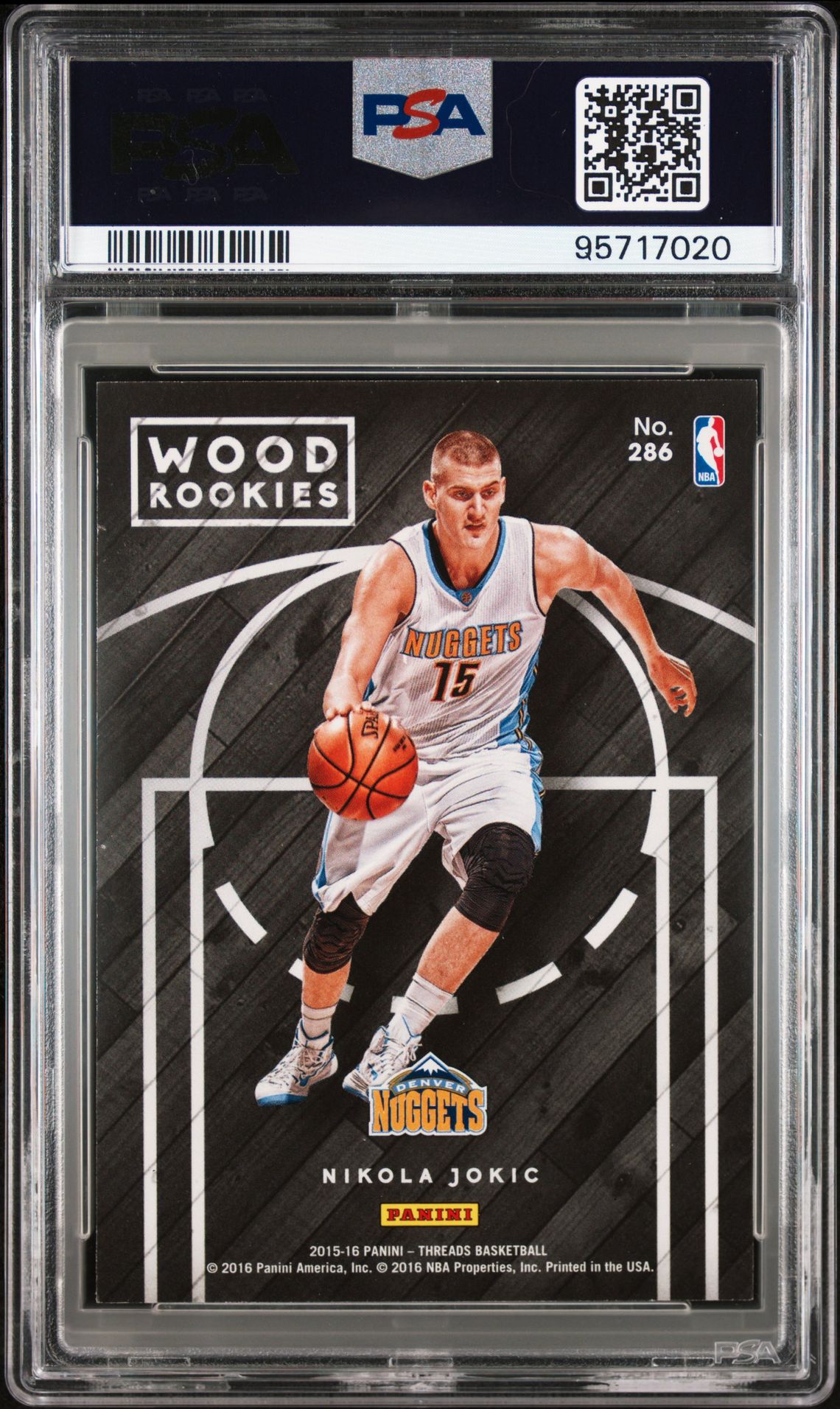 2015 Panini Threads Nikola Jokic #286 Mint 9 back