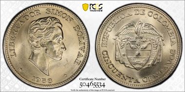 1958 50C Restrepo-420.1 MS66