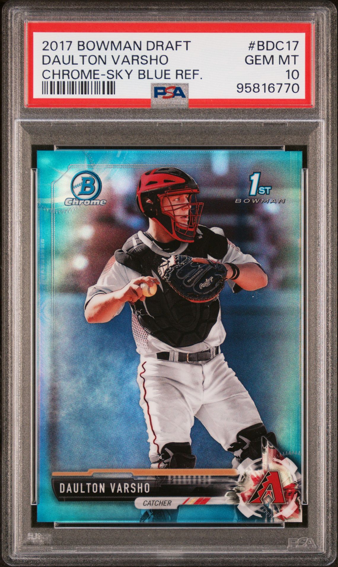2017 Bowman BOWMAN DRAFT CHROME-SKY BLUE REF. #BDC17 Daulton Varsho front