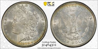 1878 7/8TF $1 VAM 33, Doubled Legs MS64