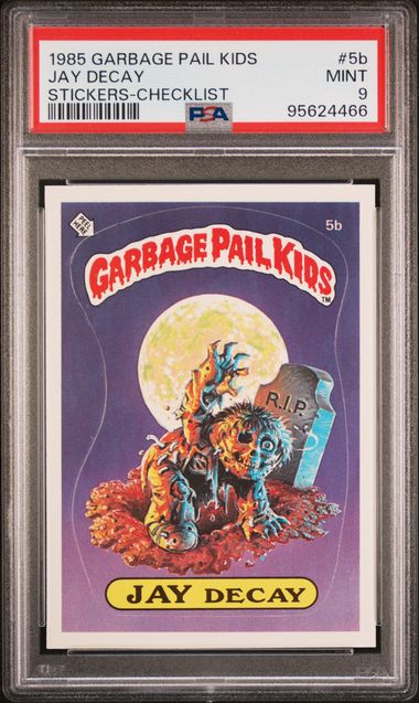 1985 Garbage Pail Kids GARBAGE PAIL KIDS STICKERS CHECKLIST #5B Jay Decay front