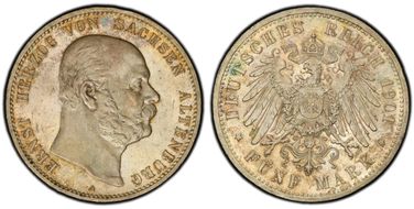 1901-A 5 Mk 75th Birthday J-143 MS64