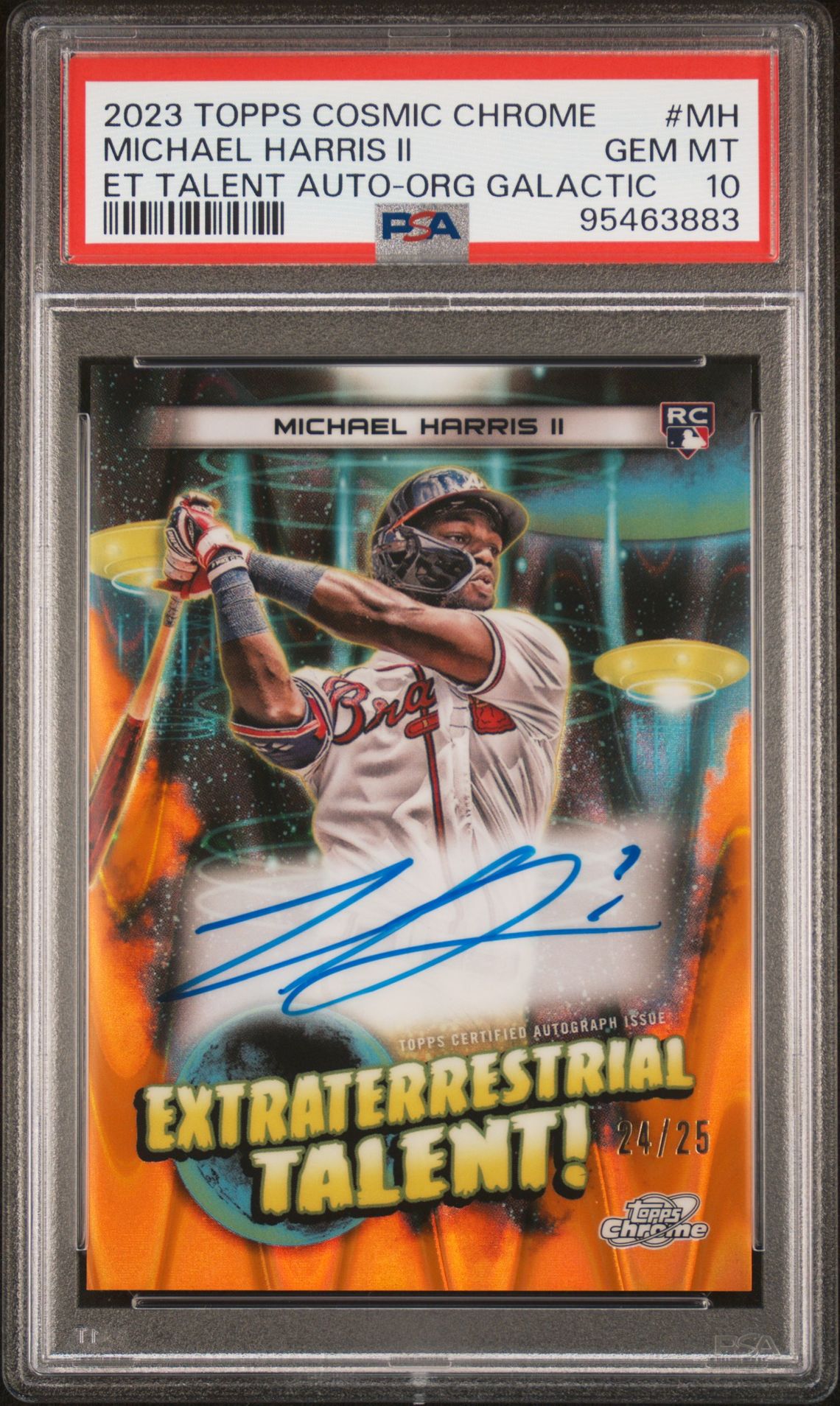 2023 Topps TOPPS COSMIC CHROME EXTRATERRESTRIAL TALENT AUTOGRAPH ET TALENT AUTO-ORG GALACTIC #MH Michael Harris Ii front