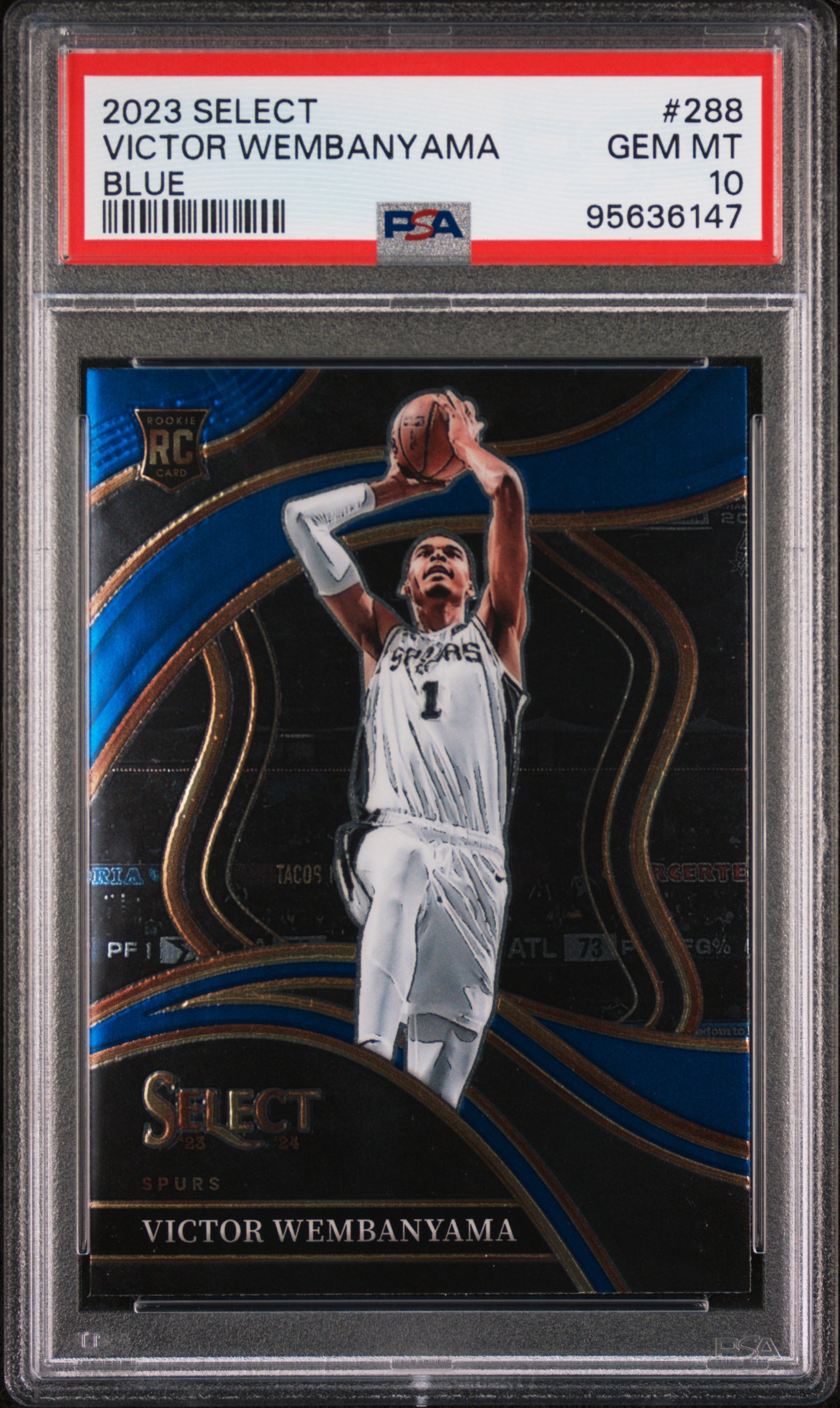 2023 Panini Select Victor Wembanyama #288 (Blue) Gem Mt 10 front