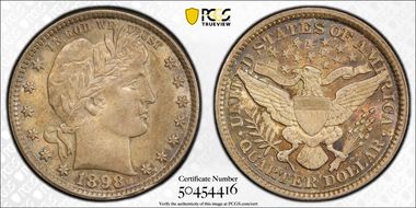 1898 25C AU58