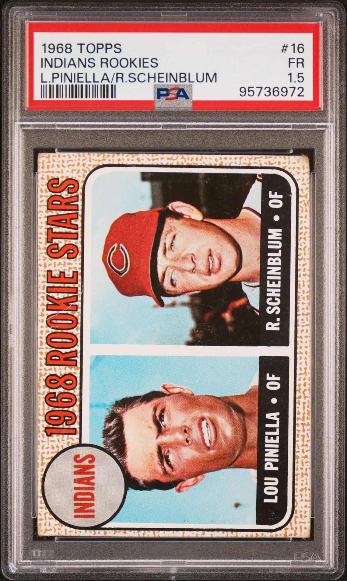 1968 Topps TOPPS L.PINIELLA/R.SCHEINBLUM #16 Indians Rookies front