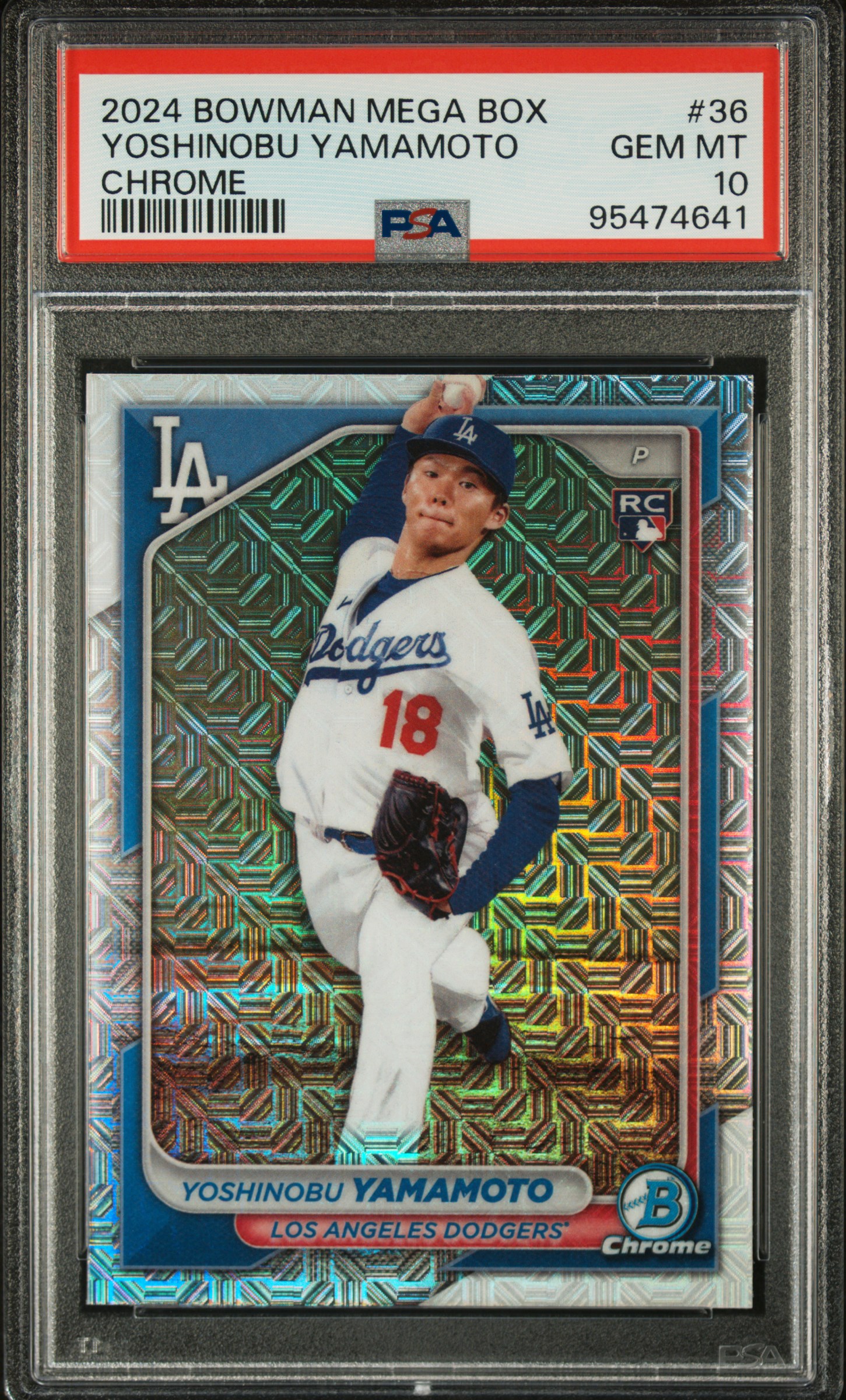 2024 Bowman Mega Box Chrome Yoshinobu Yamamoto #36 Gem Mt 10 front