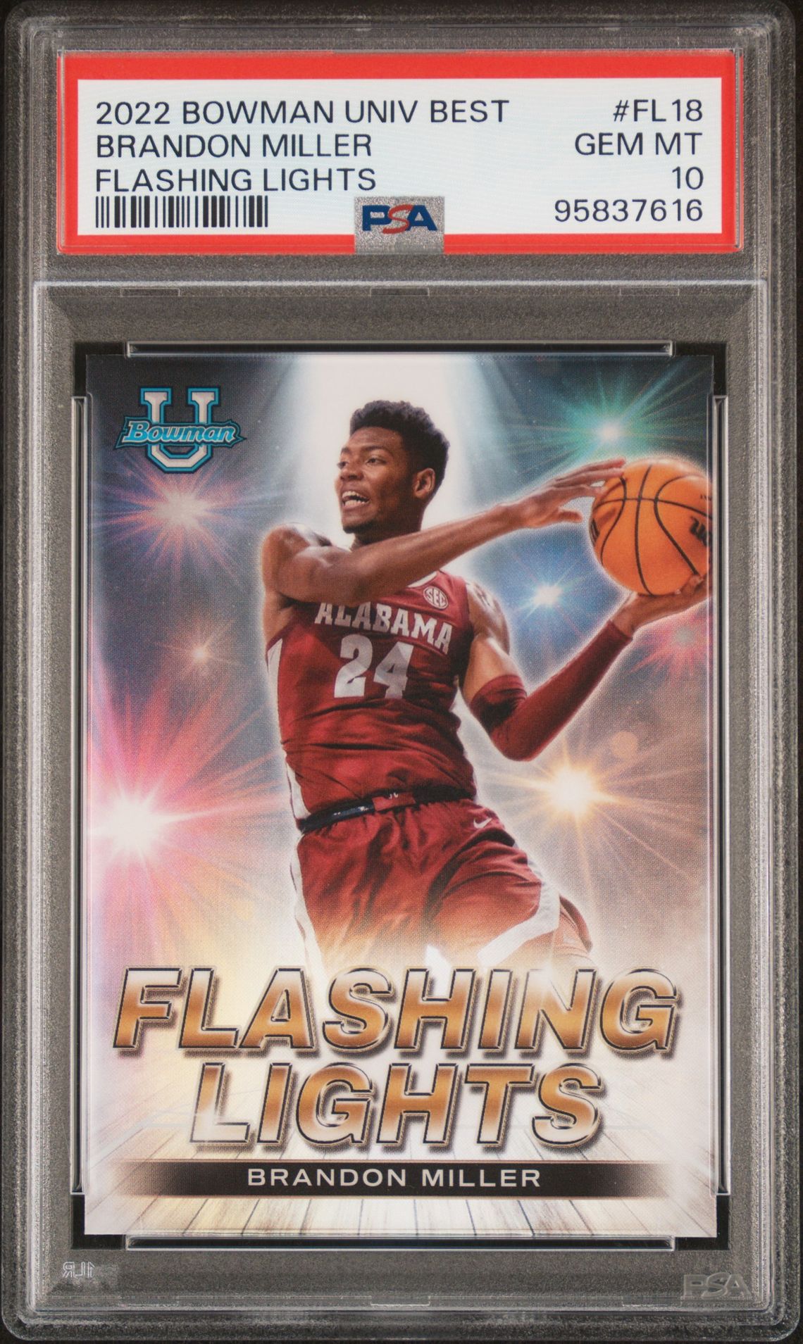 2022 Bowman BOWMAN UNIVERSITY BEST FLASHING LIGHTS #FL18 Brandon Miller front
