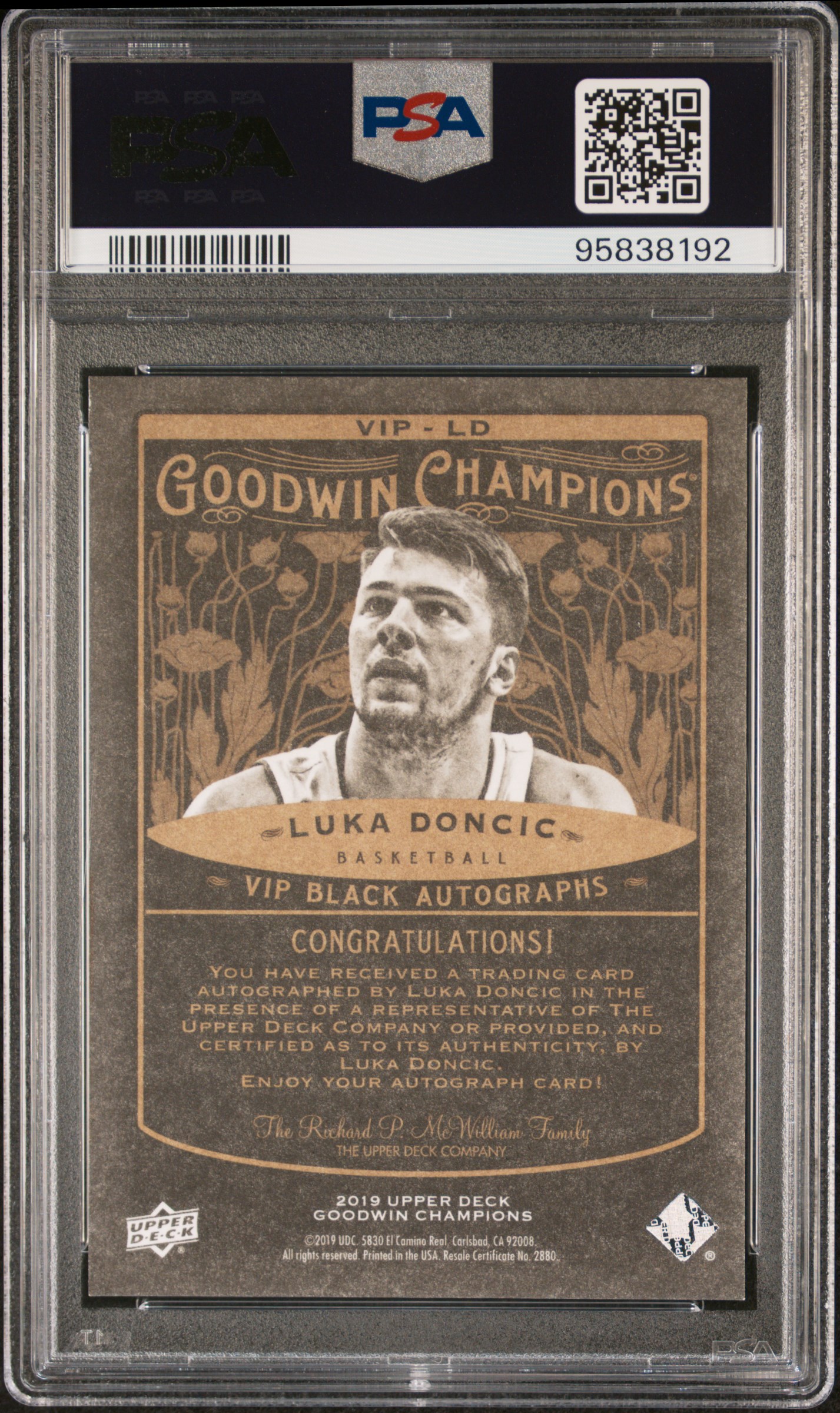 2019 UPPER DECK GOODWIN CHAMPIONS VIP BLACK ACHIEVEMENT AUTOGRAPH 
