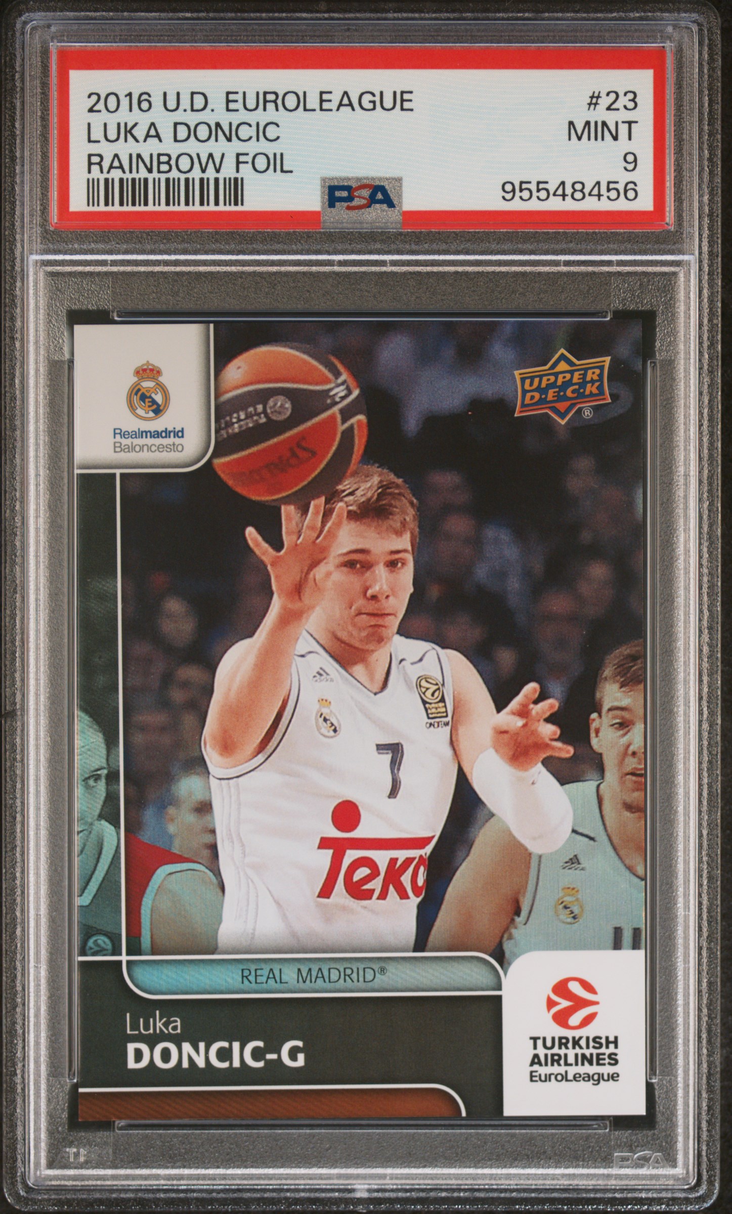 2016 Upper Deck Euroleague Luka Doncic #23 (Rainbow Foil) Mint 9 front