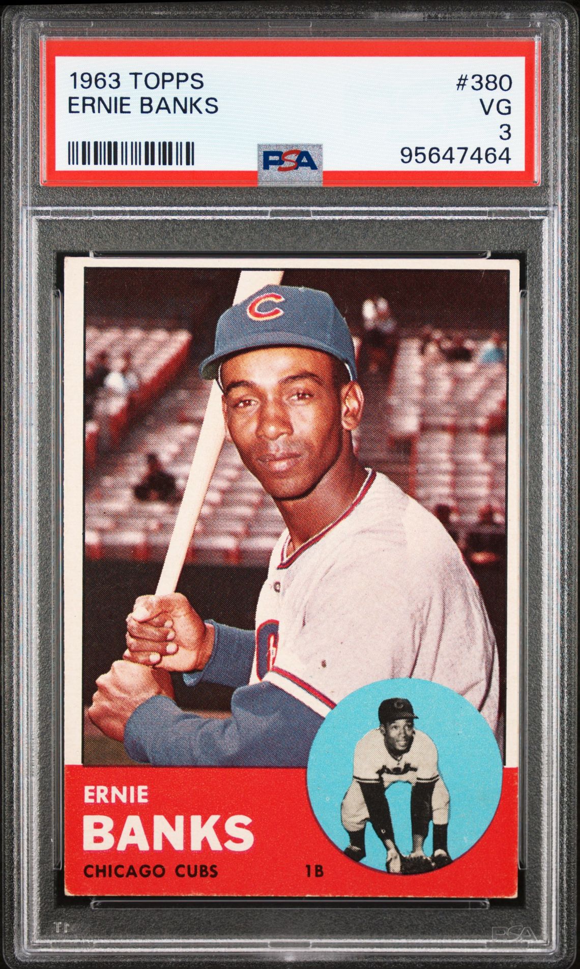 1963 Topps #380 Ernie Banks front
