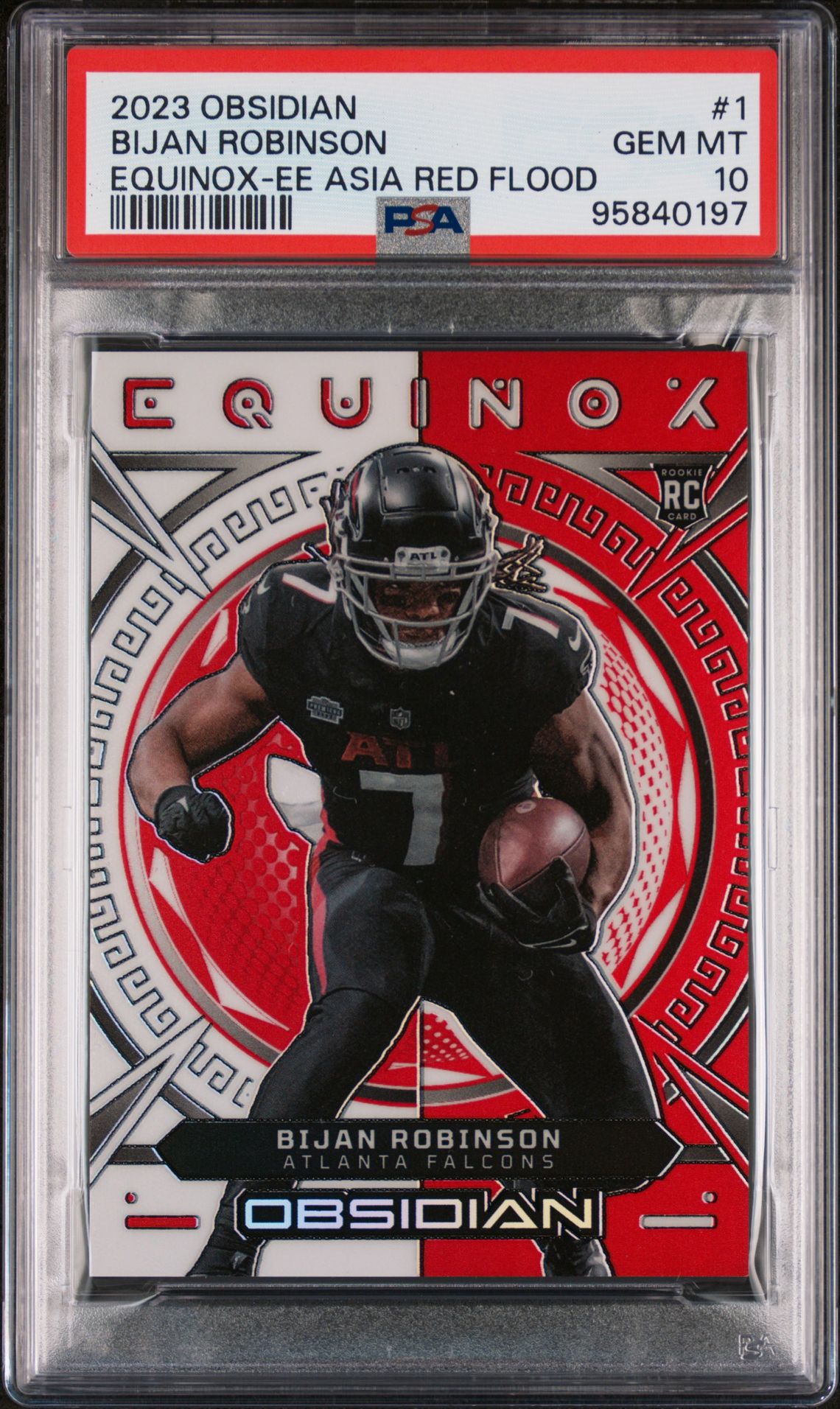 2023 Panini Obsidian Equinox Bijan Robinson #1 (Equinox-Ee Asia Red Flood) Gem Mt 10 front