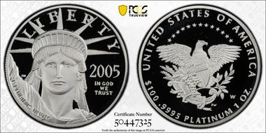2005-W $100 Statue of Liberty PR70DCAM