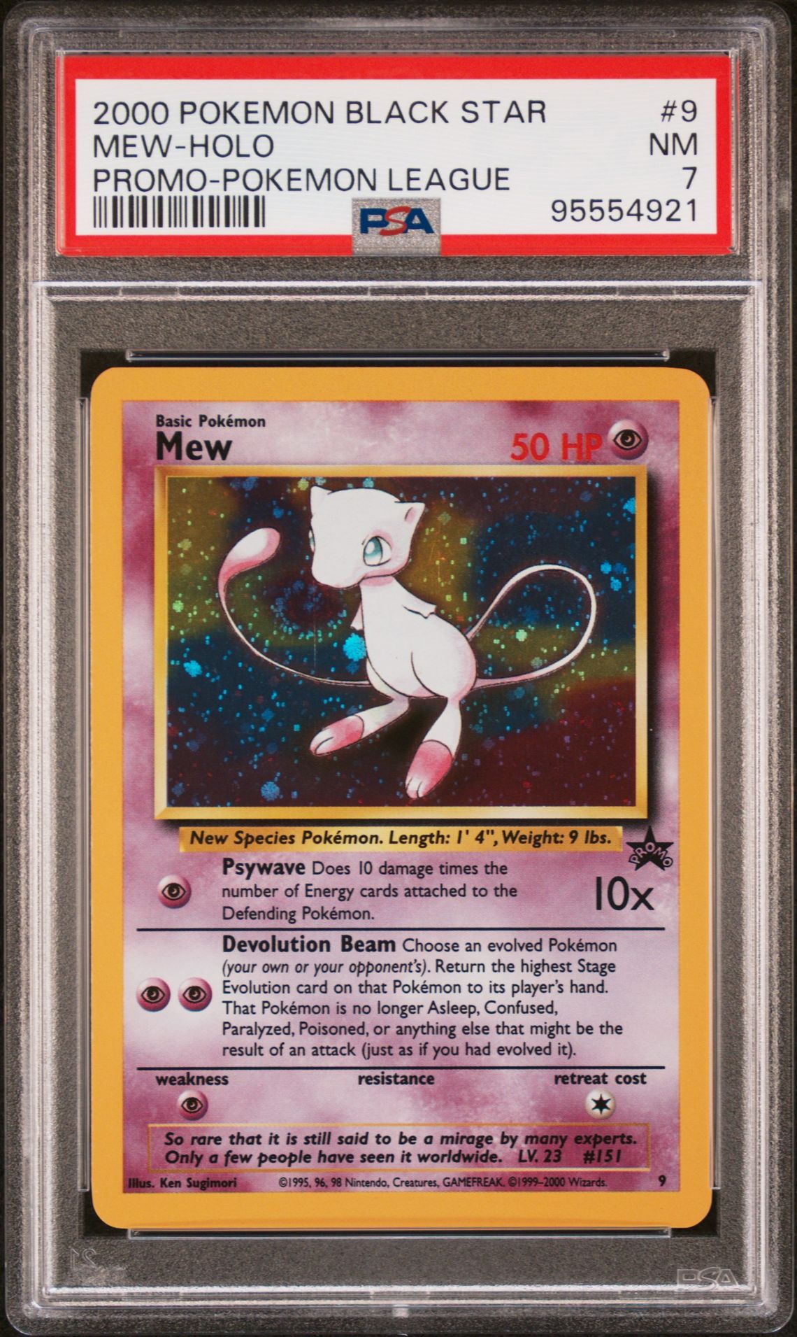 2000 Pokemon POKEMON PROMO BLACK STAR POKEMON LEAGUE #9 Mew-Holo front
