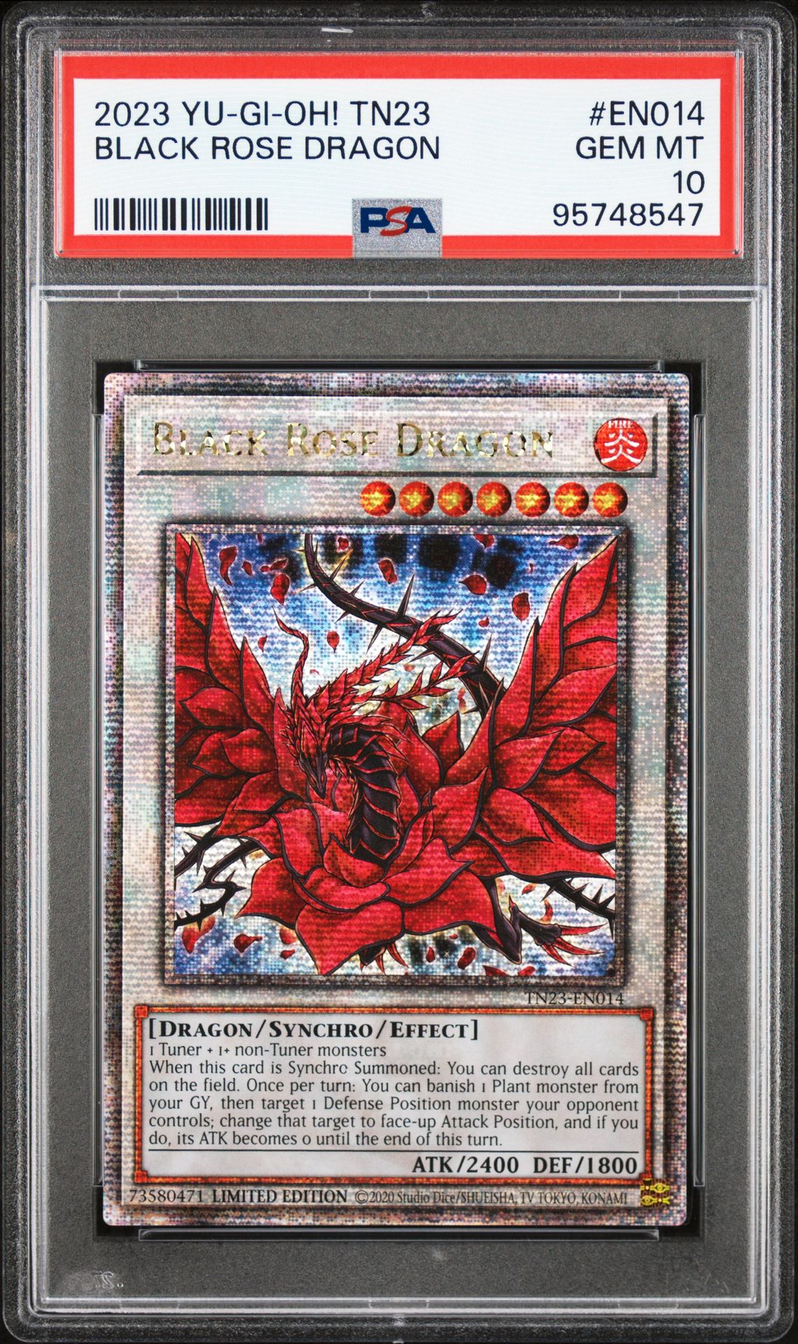 2023 Yu-Gi-Oh! YU-GI-OH! TN23-25TH ANNIVERSARY TIN: DUELING HEROES #EN014 Black Rose Dragon front