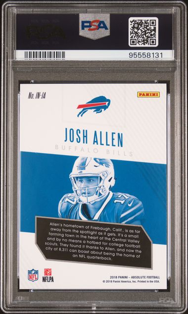 2018 Panini Absolute Introductions Josh Allen #Ja (Introductions) Gem Mt 10 back