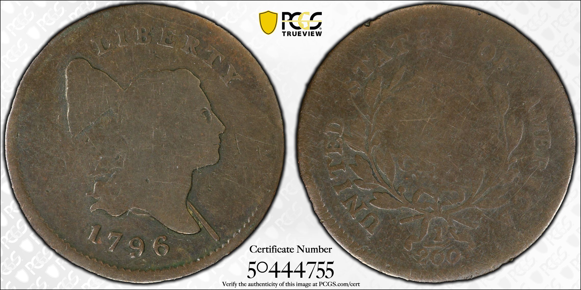 1796 P C-2 With Pole Half Cent