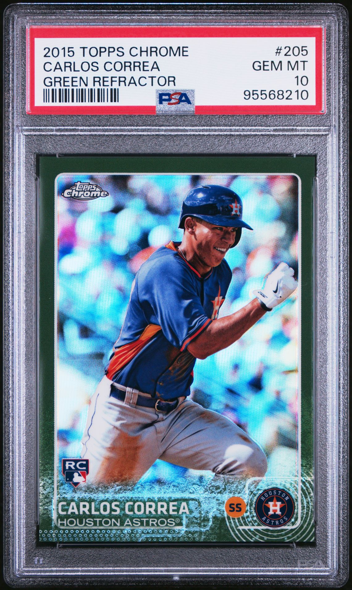 2015 Topps Topps Chrome Green Refractor #205 Carlos Correa front