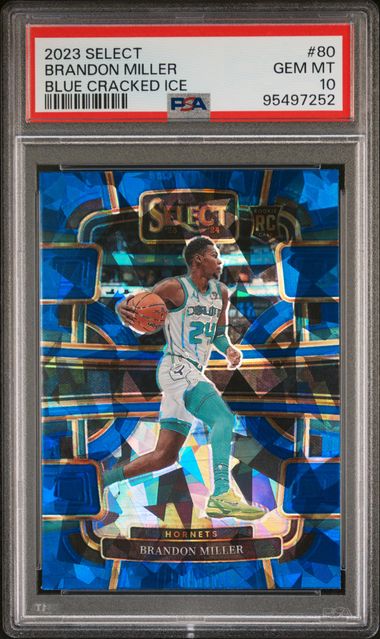 2023 Panini Select Cracked Ice #80 Brandon Miller front