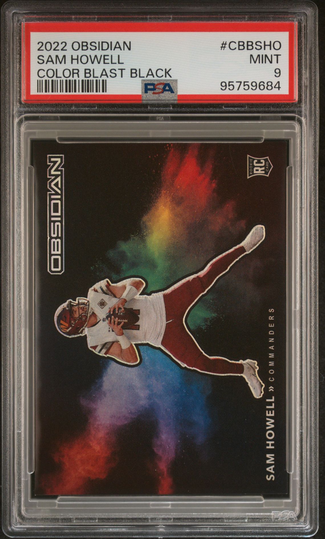 2022 Panini PANINI OBSIDIAN COLOR BLAST BLACK #CBBSHO Sam Howell front