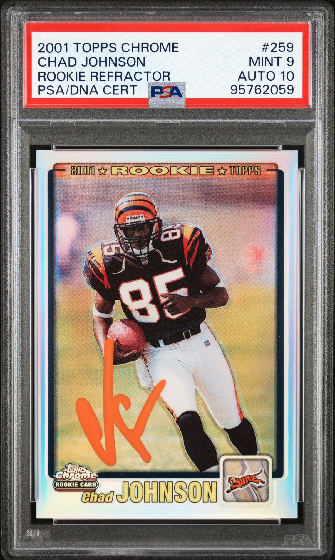 2001 Topps Chrome TOPPS CHROME BLACK REFRACTOR #259 Chad Johnson front