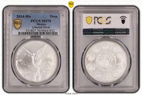 2014-Mo Onza Libertad Ag MS70