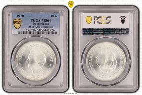 1970 10 G 25th Ann Liberation KM-195  Ag MS64