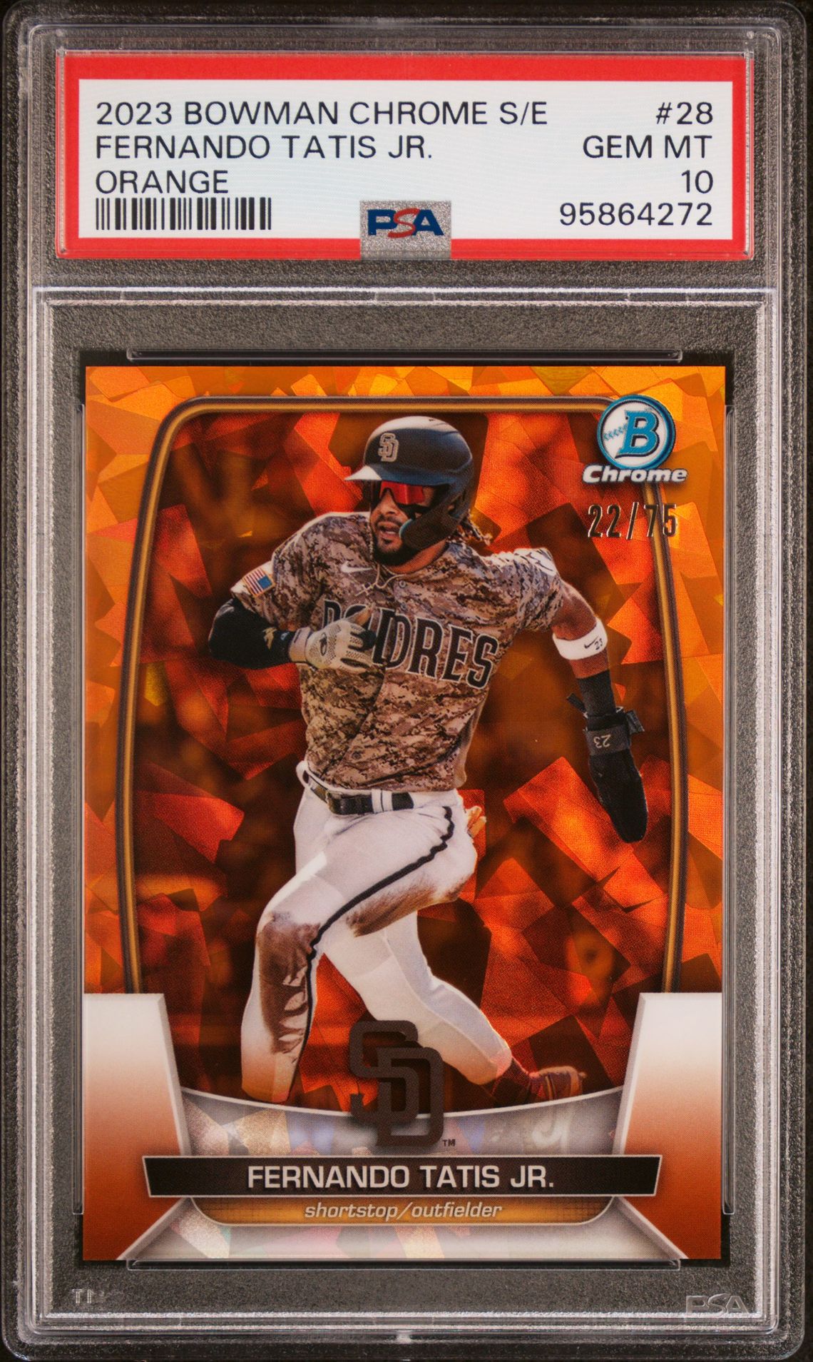 2023 Bowman Bowman Sapphire ORANGE #28 Fernando Tatis Jr. front