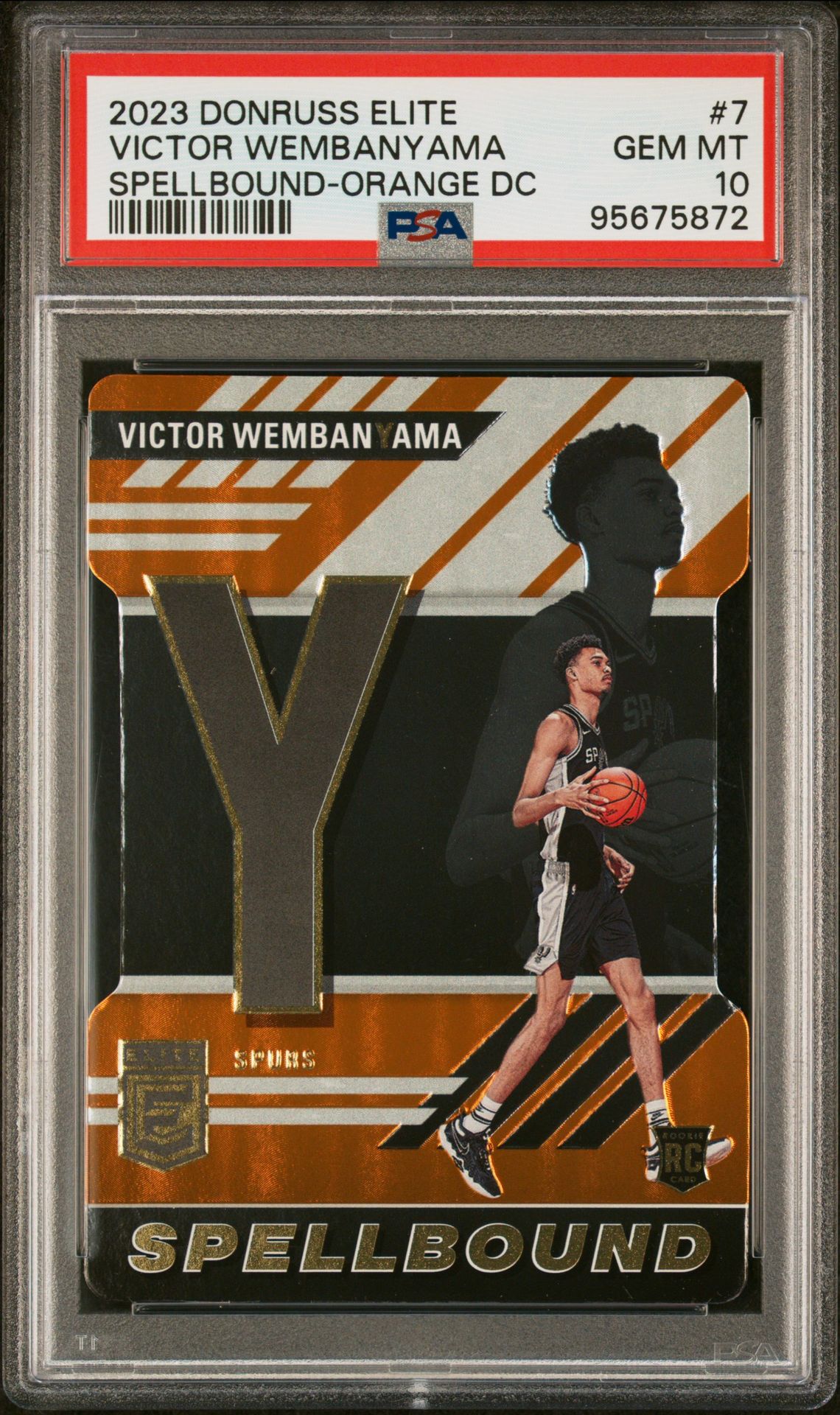 2023 Panini PANINI DONRUSS ELITE SPELLBOUND ORANGE DC #7 Victor Wembanyama front