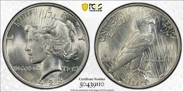1923 $1 MS62